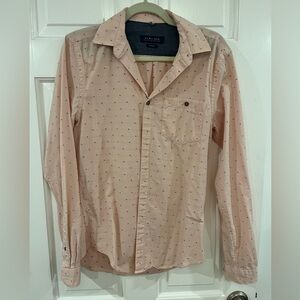 Zara Man Light Pink navy dot Button-Up Shirt